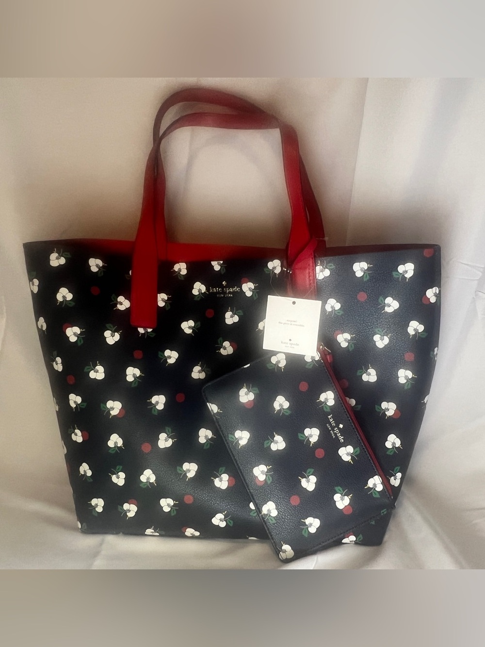 Kate Spade Mya Breezy Floral Reversible Tote + Pouch NWT WKRU5819